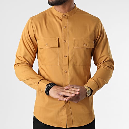 Chemise Manches Longues Col Mao J530 Camel