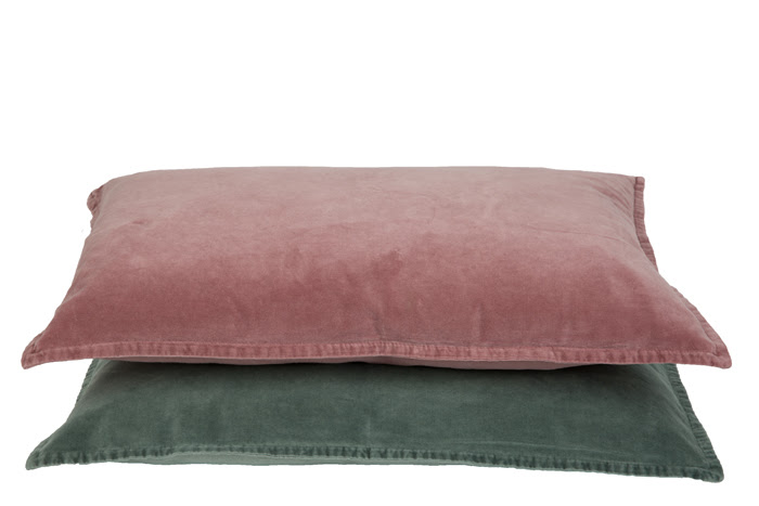 Kussen Vintage velvet/linnen 40x60 cm Olive grey