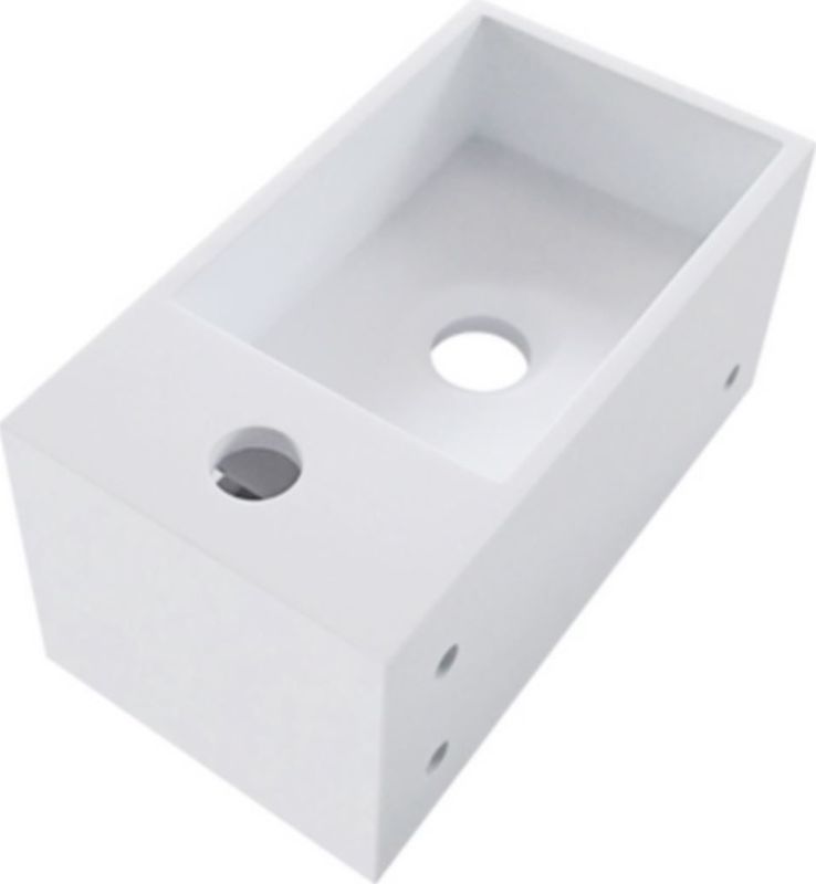 Wiesbaden - Solid Surface - Fontein met Handdoekhouder - Mat Wit - 35.6x20.3x15.9 cm