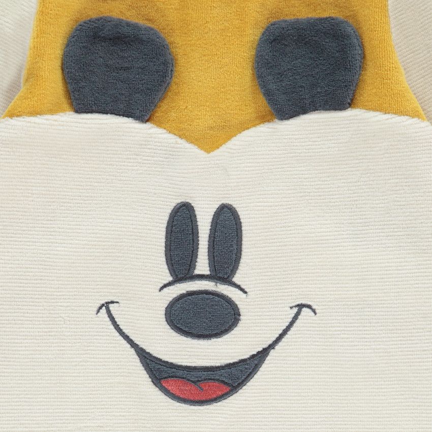Dors-bien en velours ottoman broderies Mickey Disney pour bébé garçon - Blanc