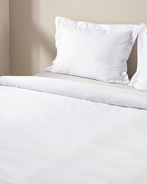 housse de couette percale 200x200/220 blanc