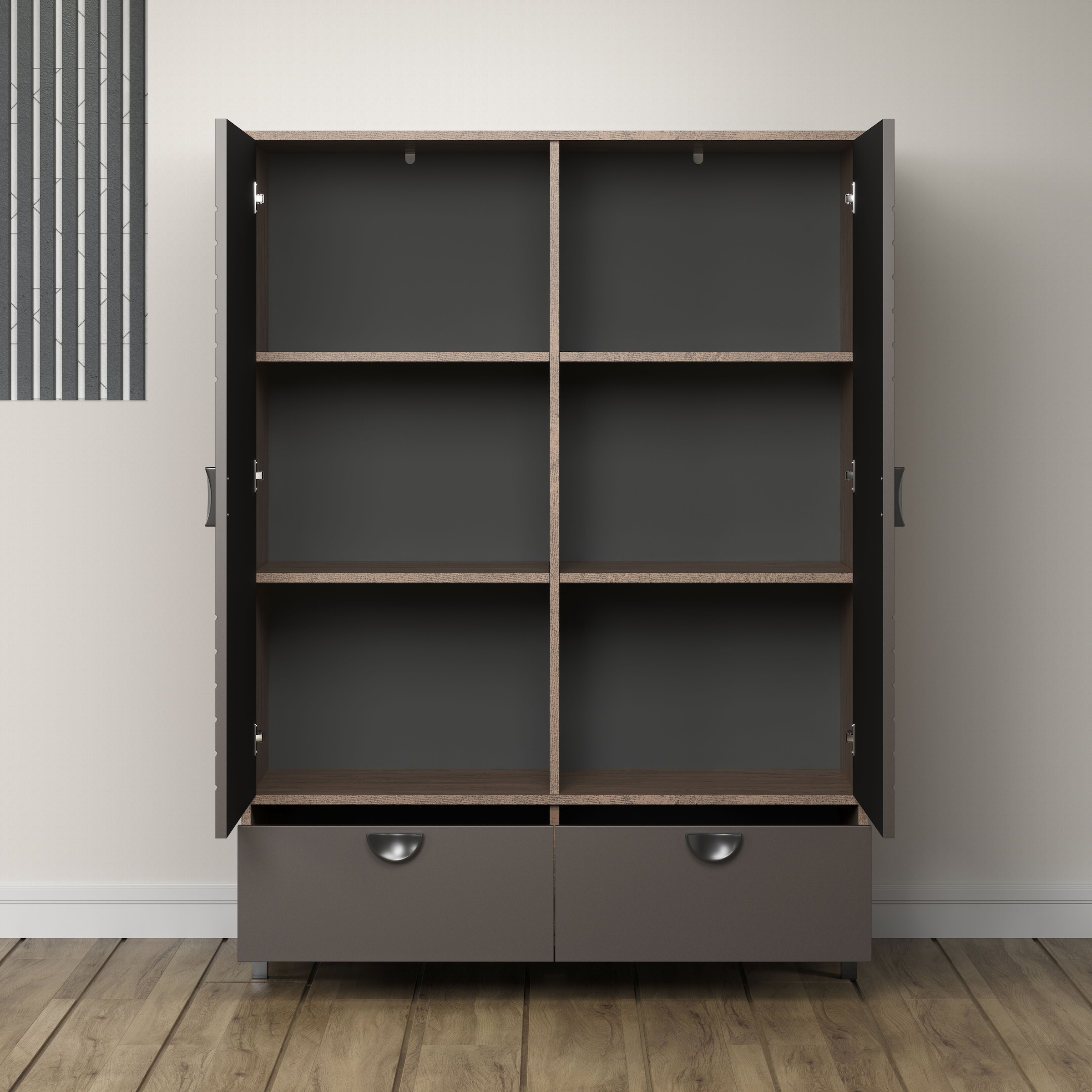 INOSIGN Highboard »Fusion« 1 Stk. tlg. Stauraumschrank mit besonderem Kreismuster - (B/T/H) 120/42/163 cm