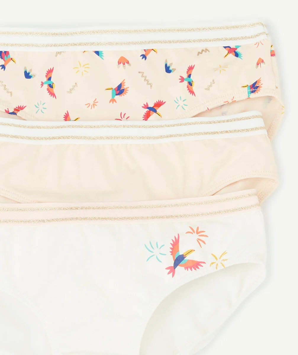 LE LOT DE 2 BRASSIÈRES ET 3 CULOTTES OISEAUX EN COTON BIOLOGIQUE