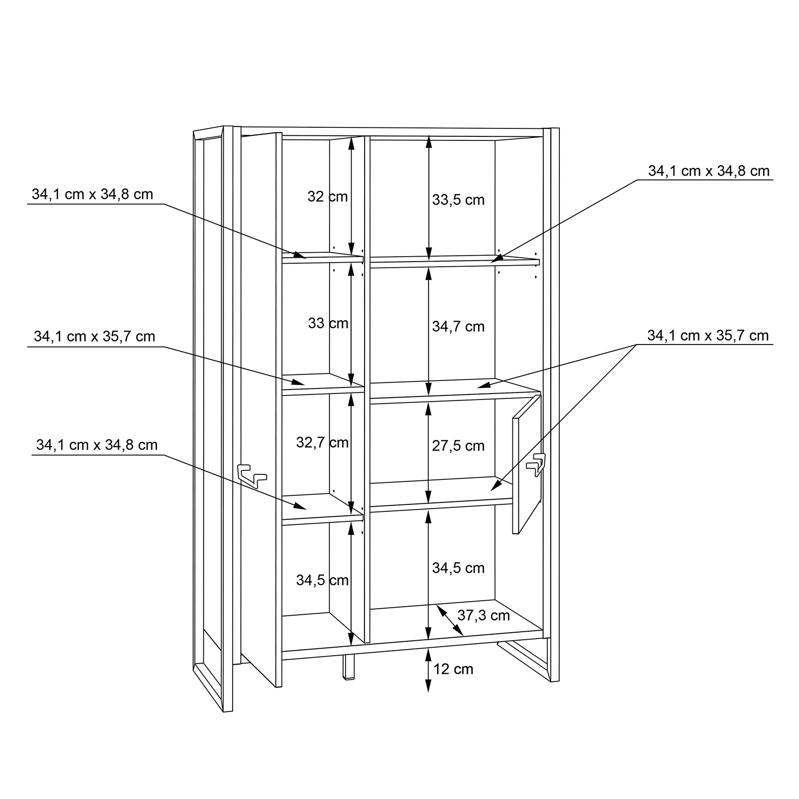 Regal - Stabeiche - Betonoptik - 94 cm breit
