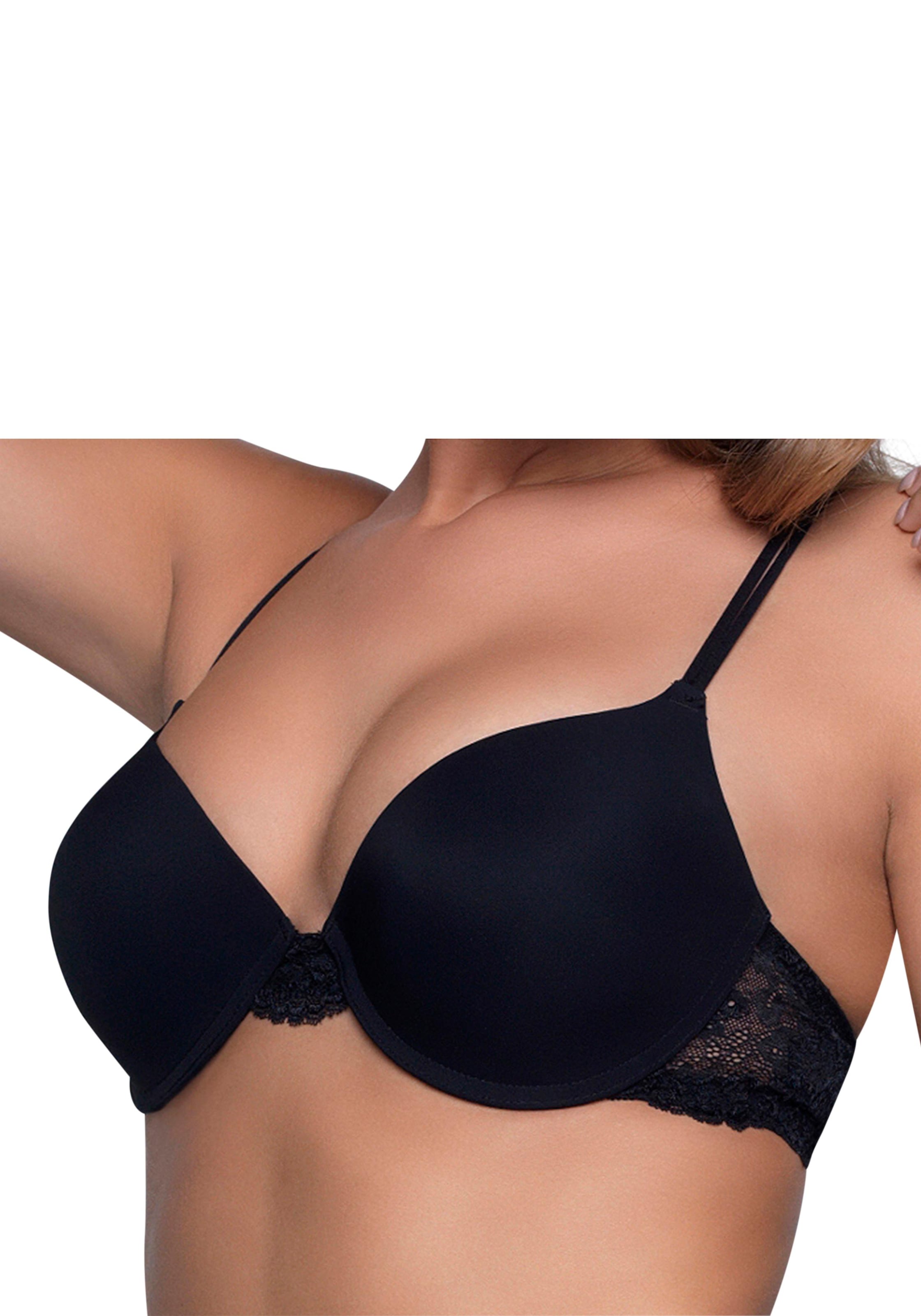 After Eden Push-up-BH »BOOST«, glatte Cups, Gelkissen, mit Bügel, mit Spitze, push up, feminin