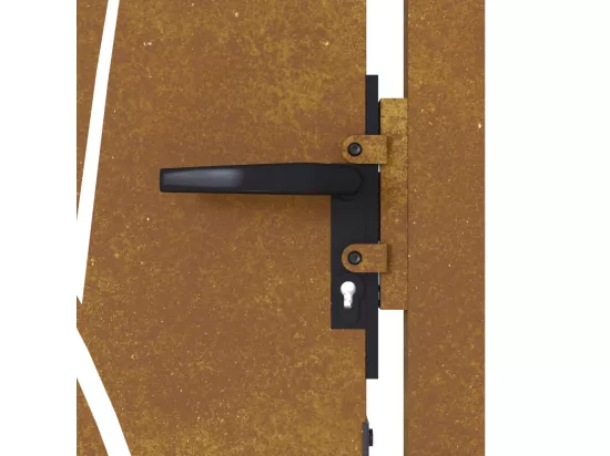 Portail de jardin 105x205 cm acier corten conception d'herbe
