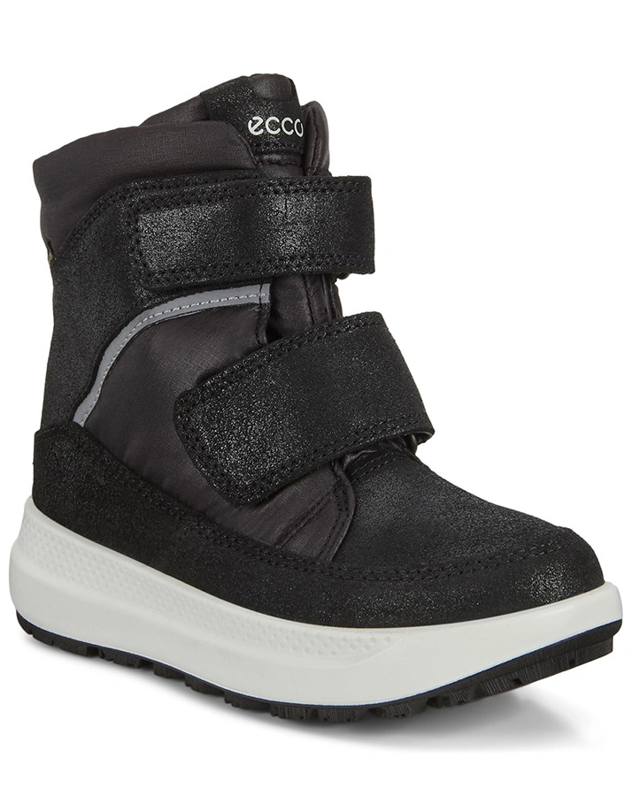 Leder-Klettstiefel SOLICE K MID-CUT gefüttert in black