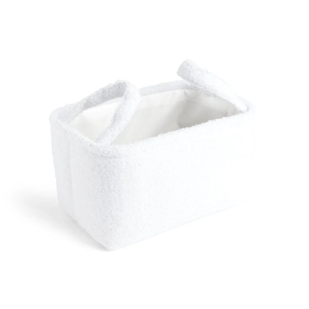 Panière laine bouclée blanche 28x18xH15cm
