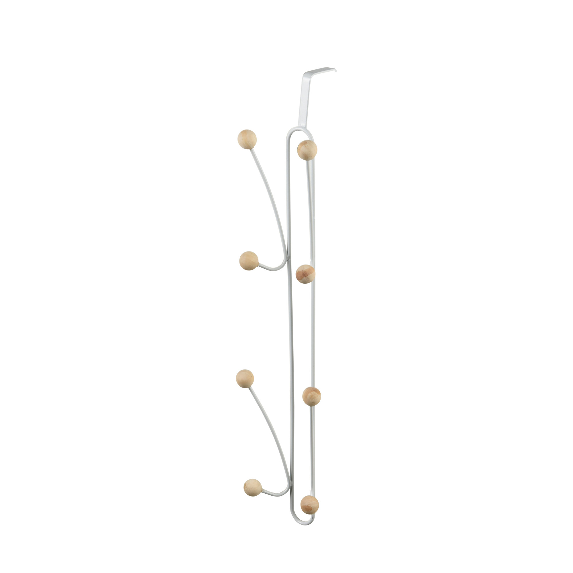 Türgarderobe Eisen 8 Haken 9 x 44 cm weiss/natur