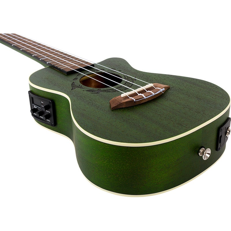 Flight Gemstone Series DUC380 CEQ Jade elektrisch-akoestische concert ukelele met gigbag