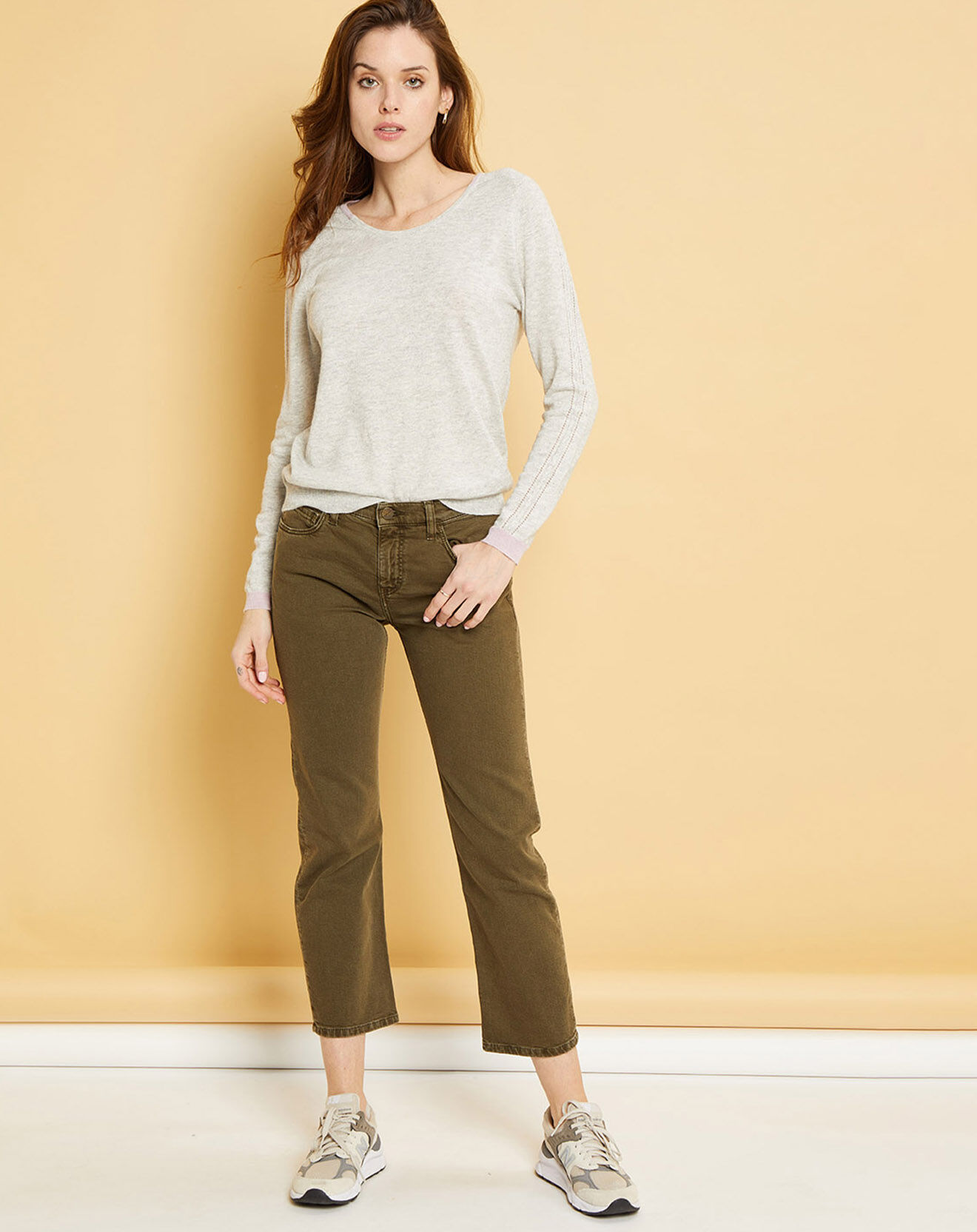 Acquaverde Jean cropped Natural Nils army