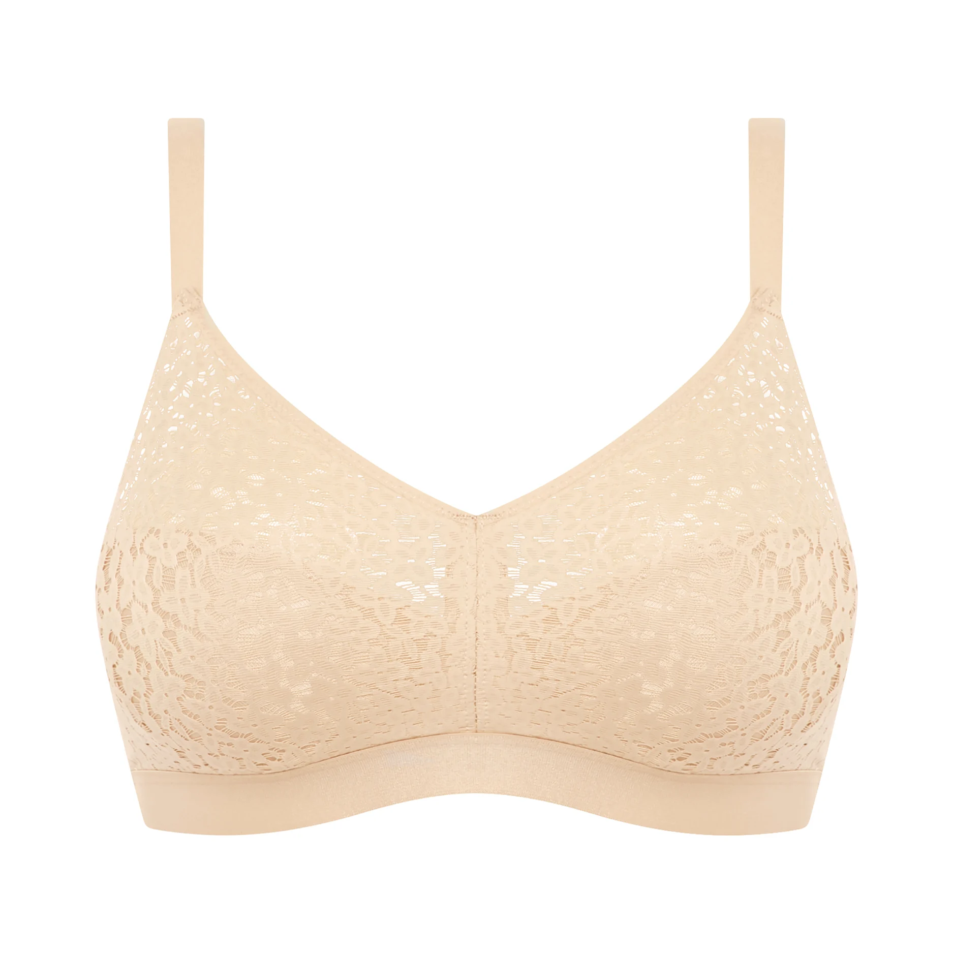 NORAH - Soutien-gorge sans armature maintien coques en dentelle | Beige