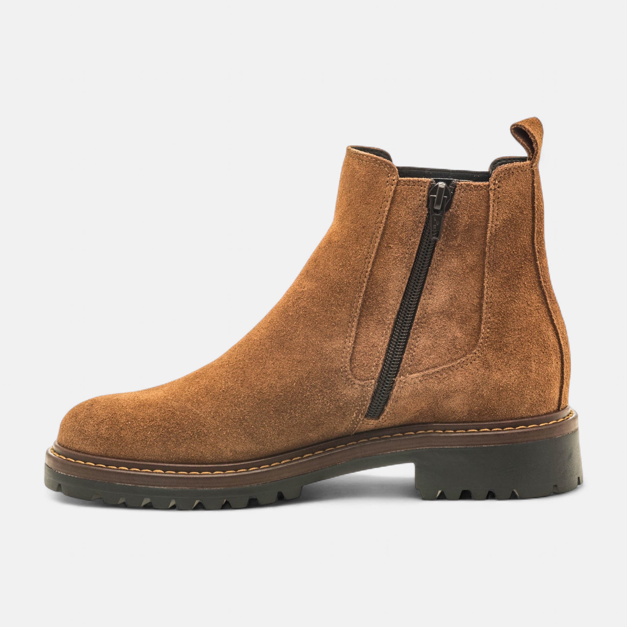 Boots chelsea Femme en cuir cognac