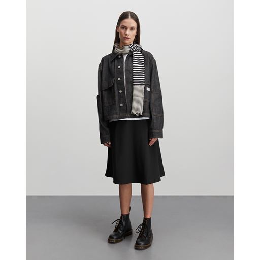 Mads Nørgaard Soft Denim Soleil Jakke, Black Melange, 36-38