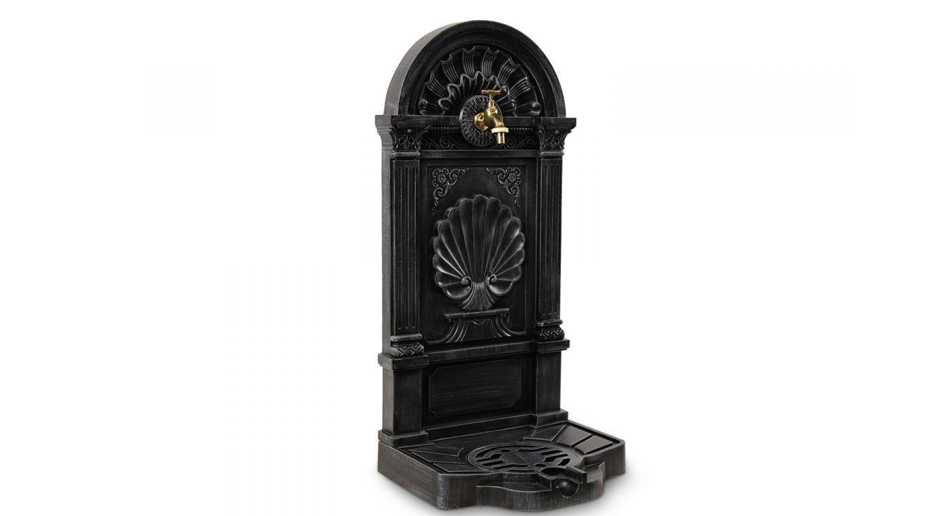 Fontaine de jardin aluminium gris 39x33x82.5cm
