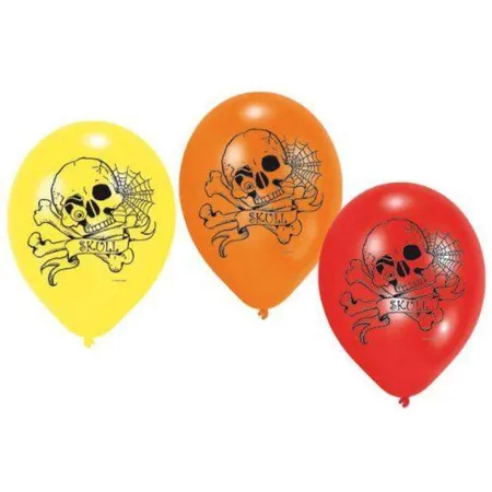 amscan Luftballons Totenkopf, 6 Stück