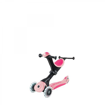 Globber Go-Up Deluxe Lights 3-hjuls Sparkesykkel, Pastel Pink