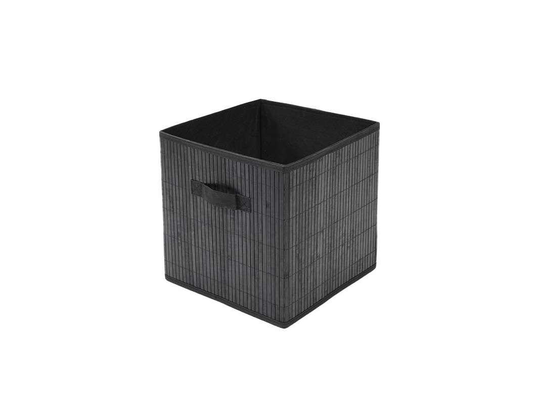 CAIXA PARA ARRUMAÇÃO EM BAMBOO ACTUEL PRETO 31X31X31CM