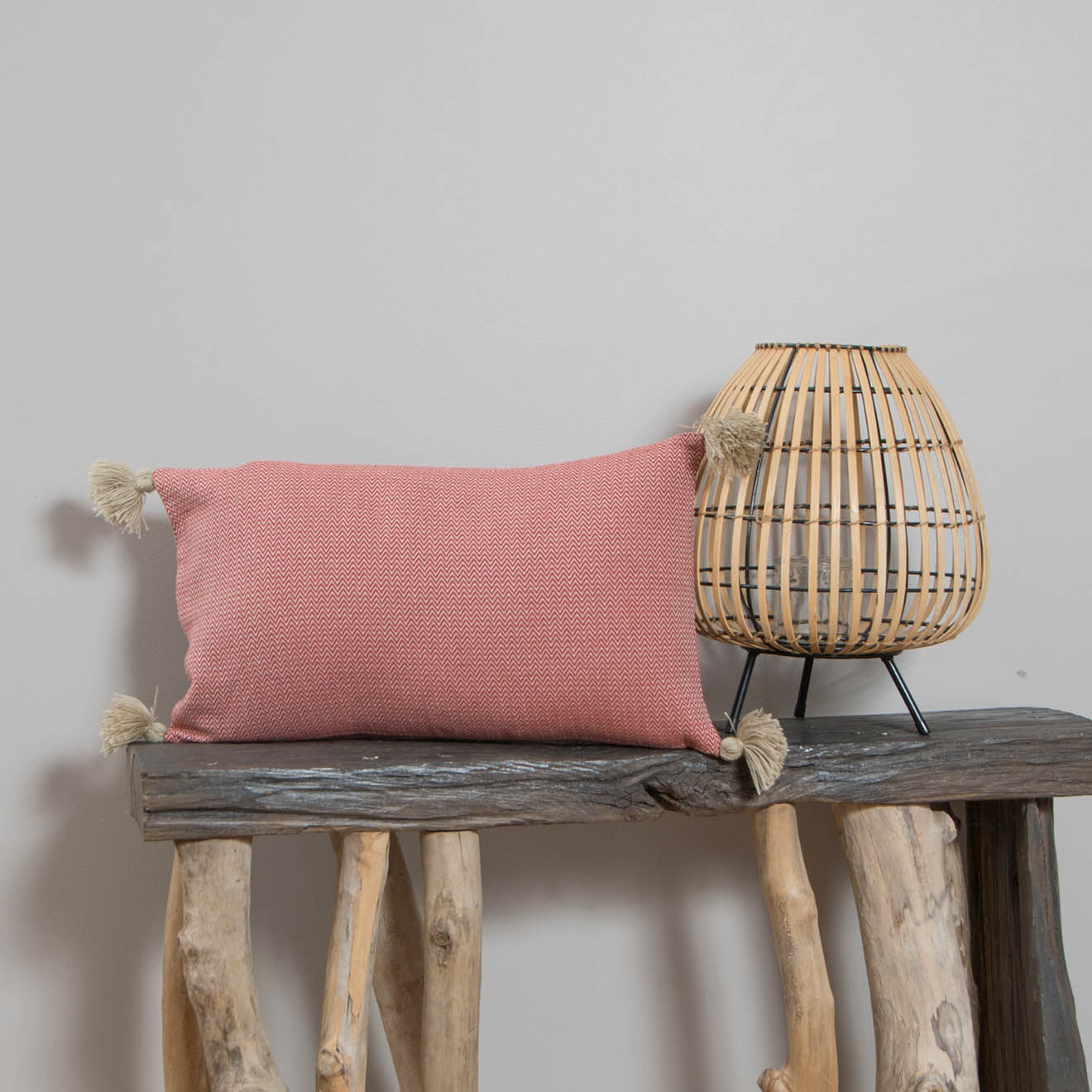 Febronie Housse de coussin chevron Stockholm terracotta - 50x30 cm