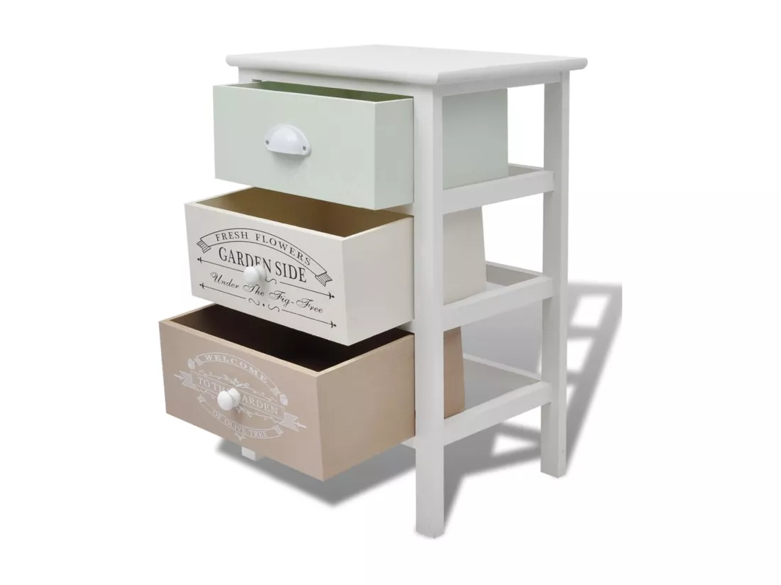 Armoire de rangement en style français 3 tiroirs Bois