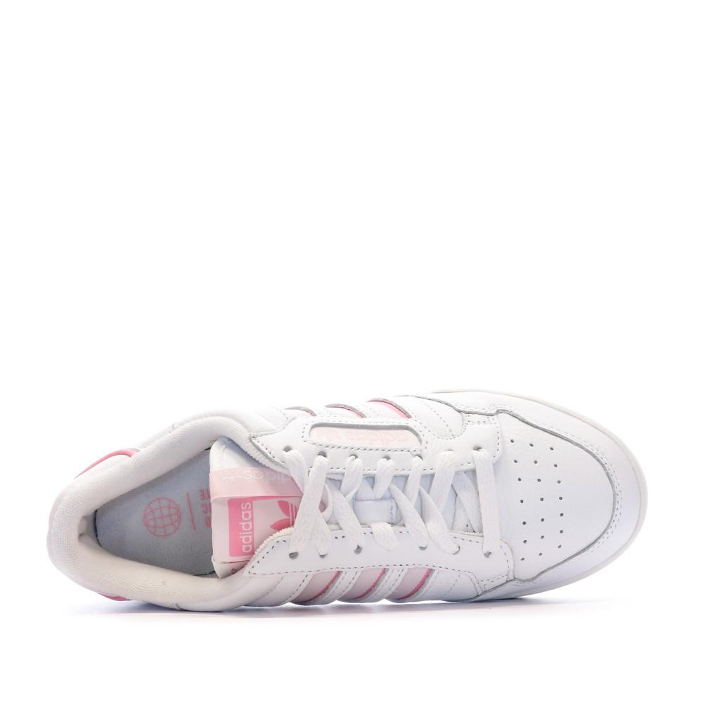 Adidas Baskets Blanches/Rose Femme Adidas Continental 80 Stripes