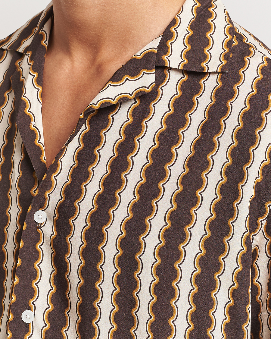 OAS Rapallo Long Sleeve Viscose Shirt Brown/Beige