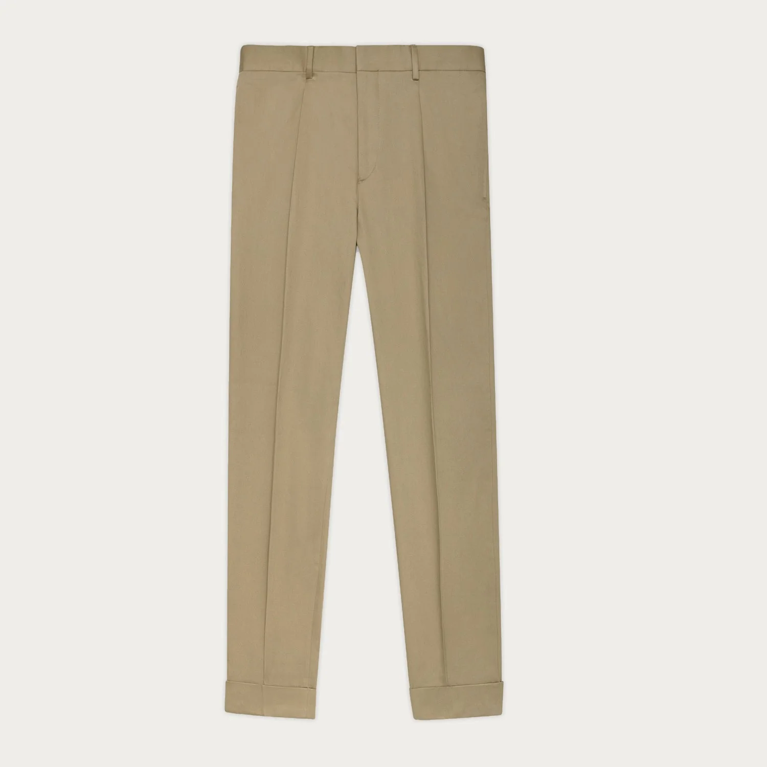 Beige cotton pleated pants
