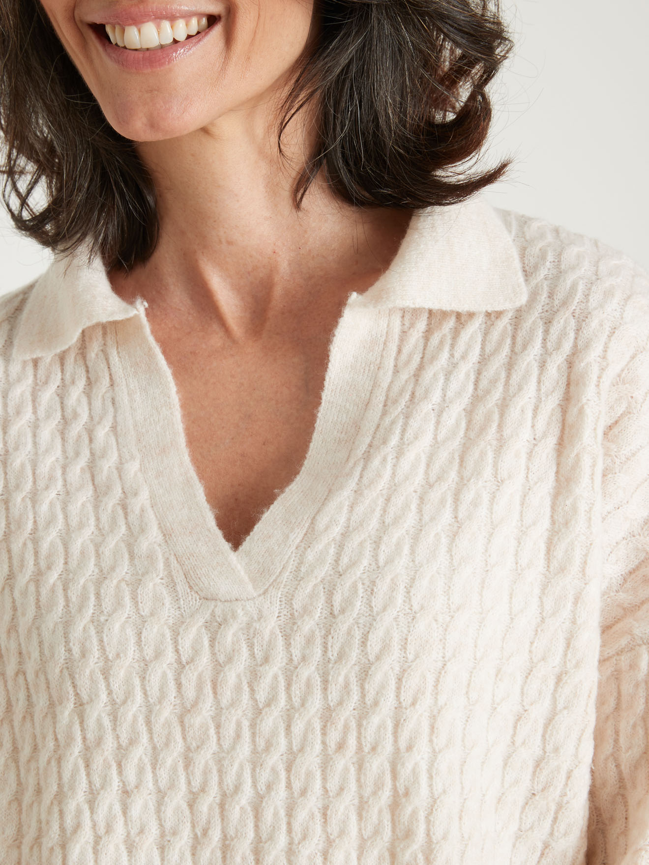 Pull torsadé col polo