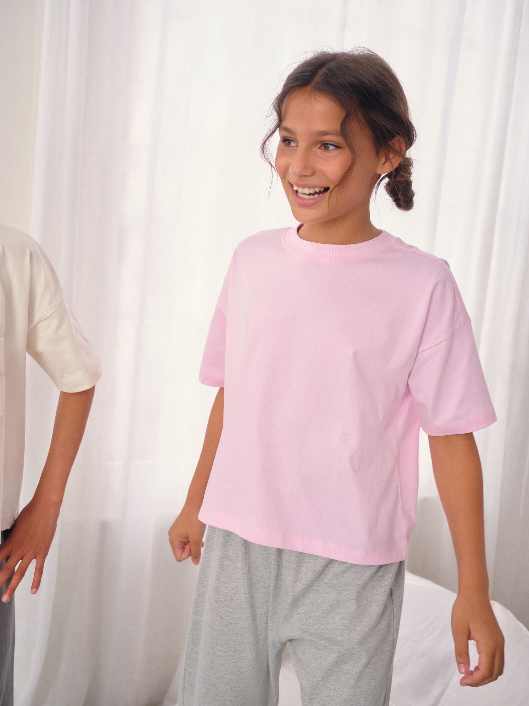 Groen/roze Love-slogan - Verpakking van 3 pyjama's met joggingbroek (3 - 16 jr)