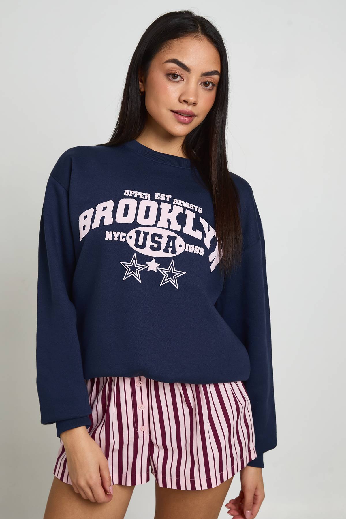 boohoo Sweat-shirt Imprimé Brooklyn Effet Délavé