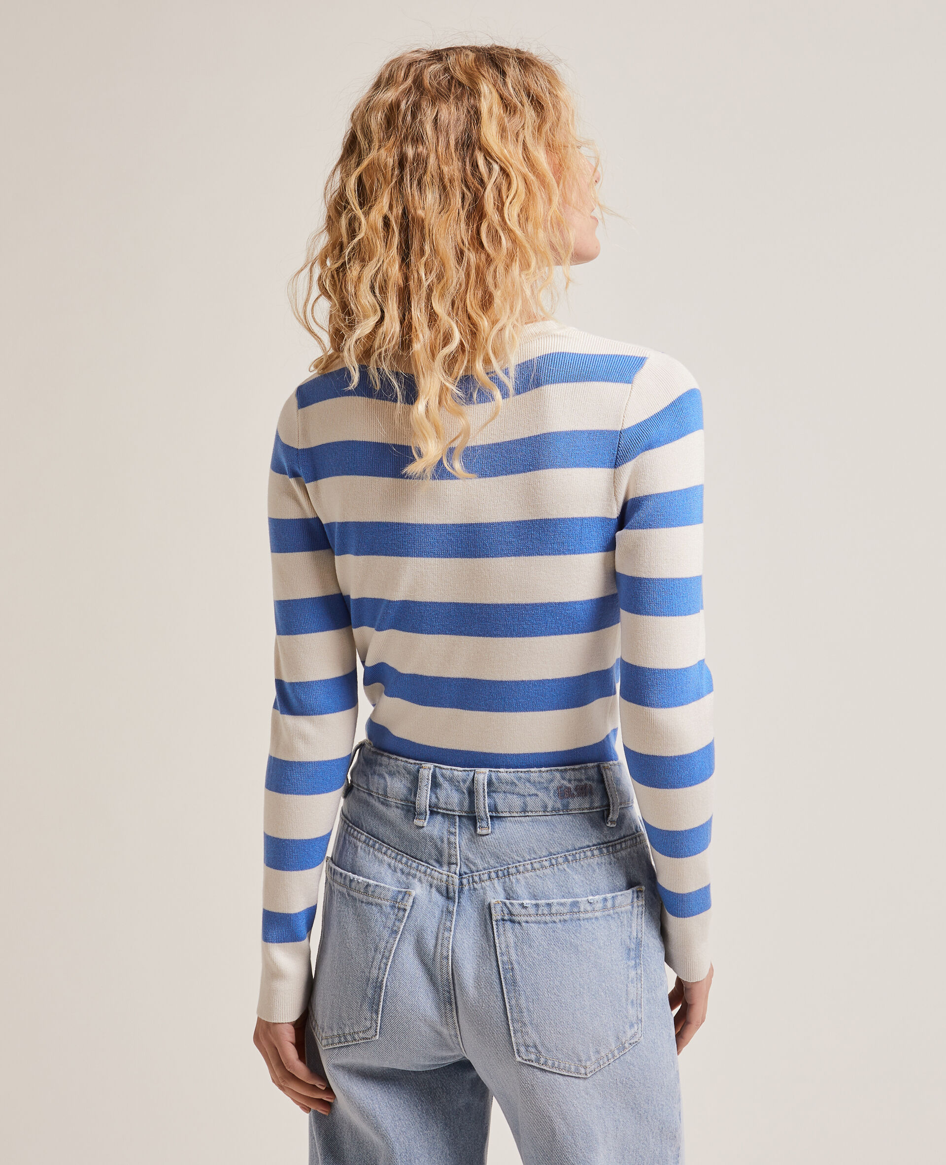 Pull moulant col rond - Bleu