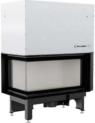 Kamineinsatz aus Stahl Nadia Links 14 kW Ø 200 mit Türfeder