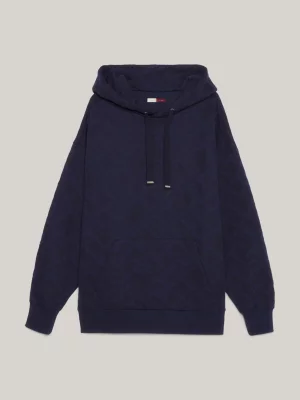 Moletom oversized com monograma TH em relevo