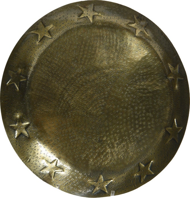 Kerstdecoratiebord reliëf ster goud D 36 H 4 cm