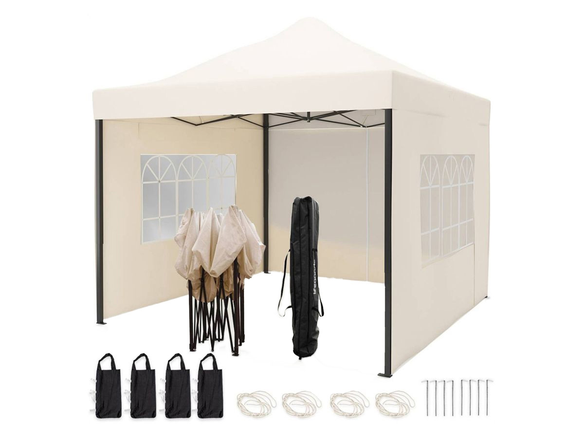 LifeGoods 3 x 3 meter partytent met zijwanden - Beige