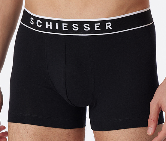 3 SCHIESSER Shorts mit Bio-Baumwolle, schwarz