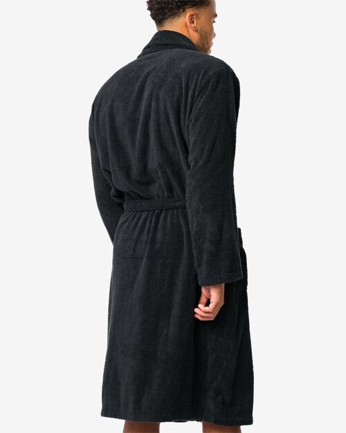 peignoir homme coton  bleu foncé