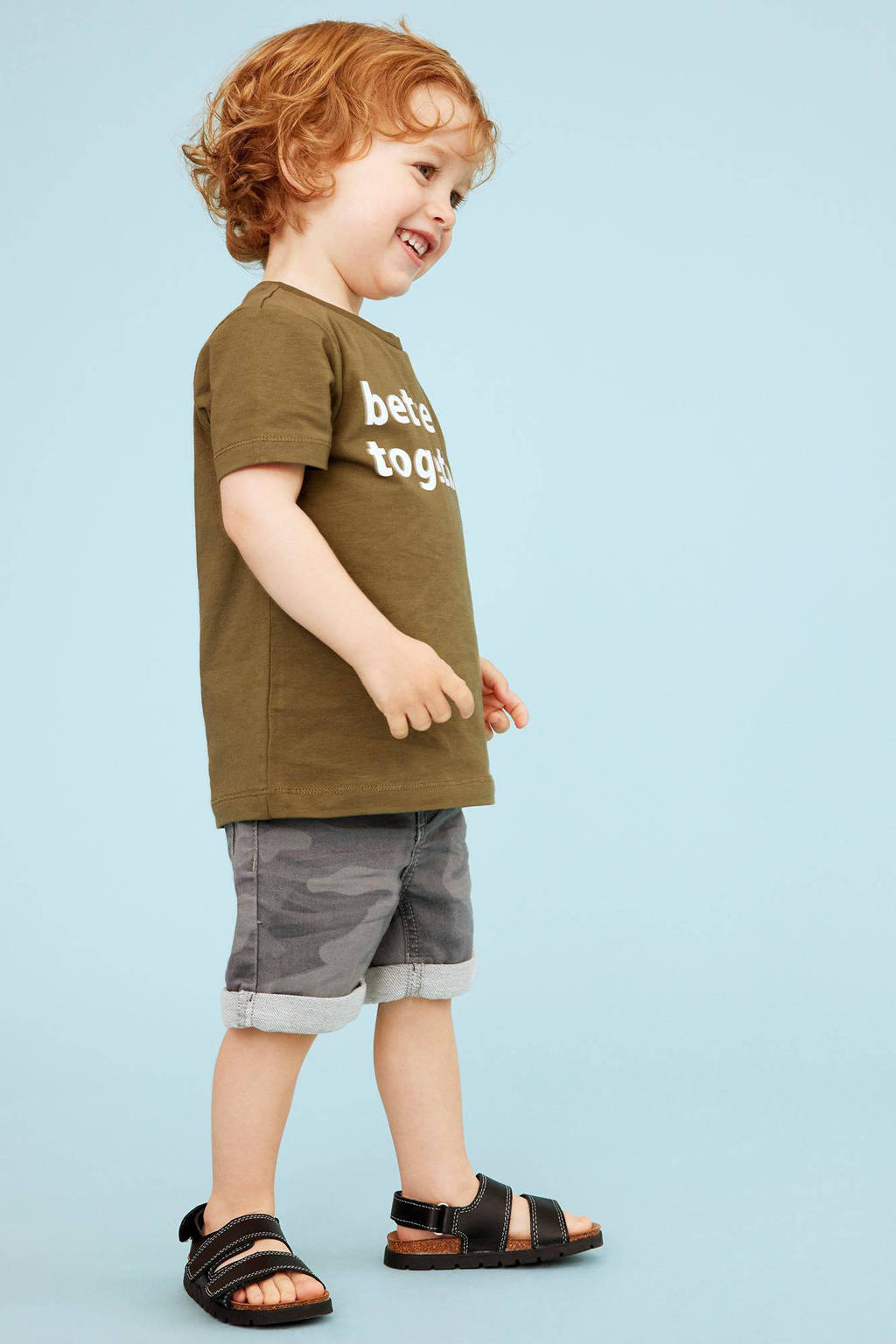 NAME IT regular fit jeans bermuda NMMSOFUS met camouflageprint grijs