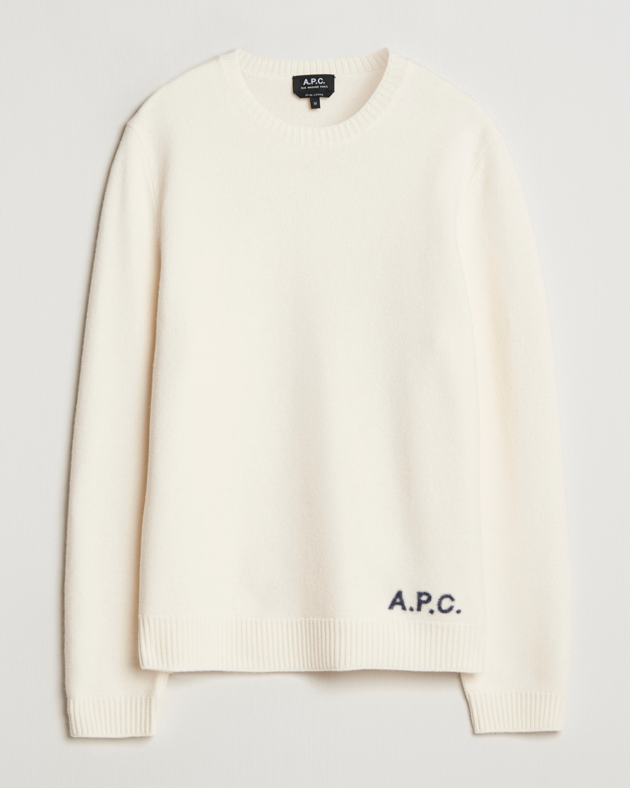 A.P.C. Edward Wool Knitted Sweater Ecru