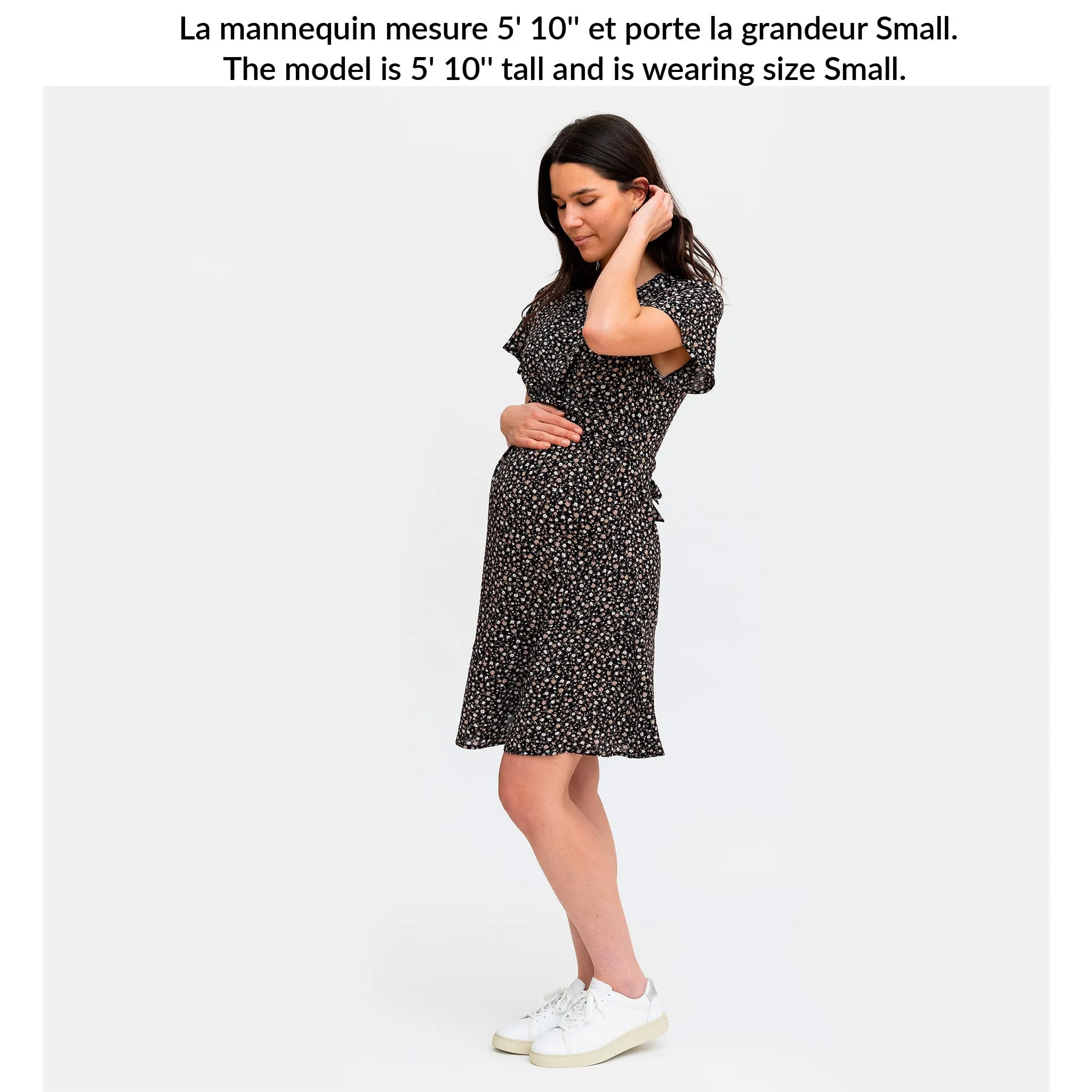 Bella Maternité Robe Fleurs Noir