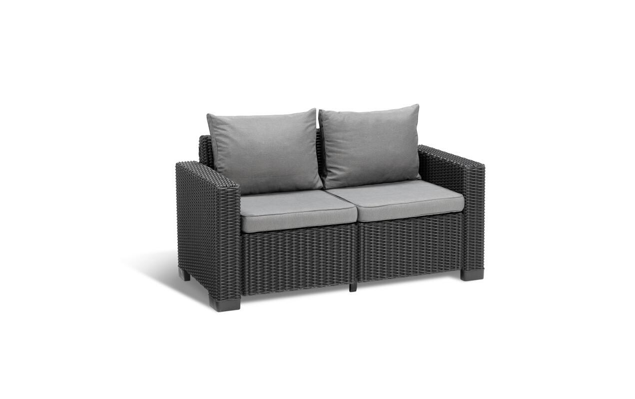 California 2er Sofa, Graphit, inkl. Kissen<br>Gartensofa