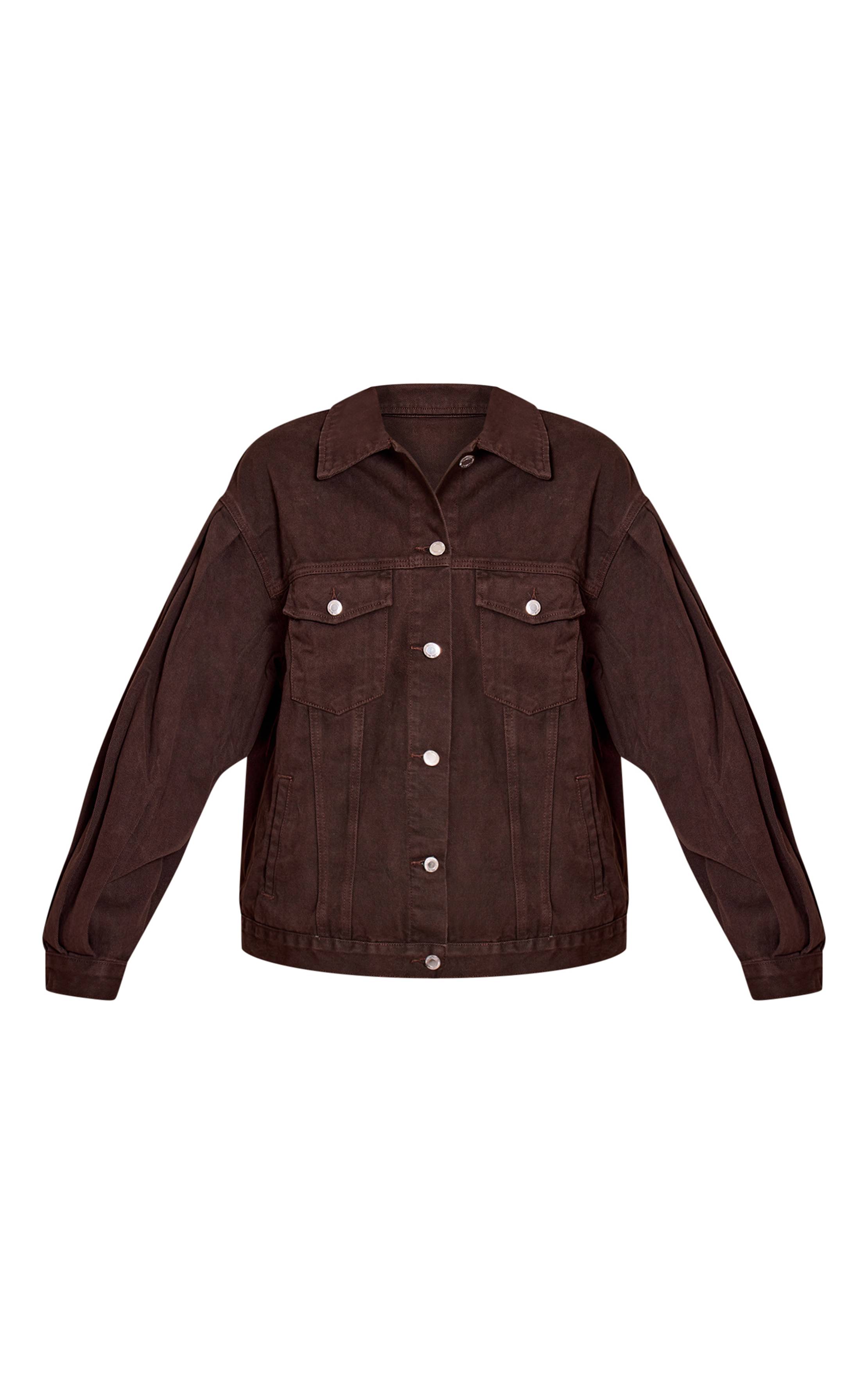 Dark Chocolate Veste En Denim Oversize À Manches Cocon
