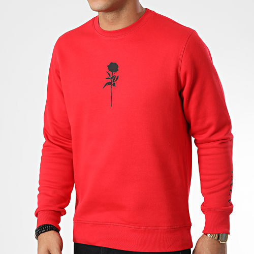 Sweat Crewneck Roses Rouge Noir