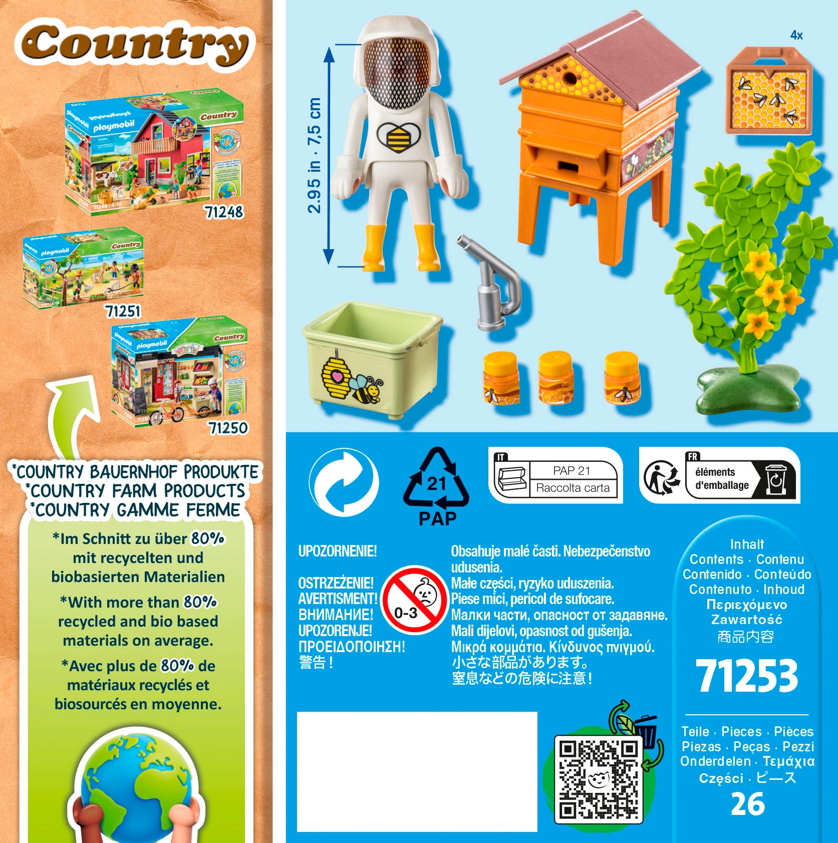 Playmobil® Konstruktions-Spielset »Imkerin (71253), Country« teilweise aus recyceltem Material; Made in Europe