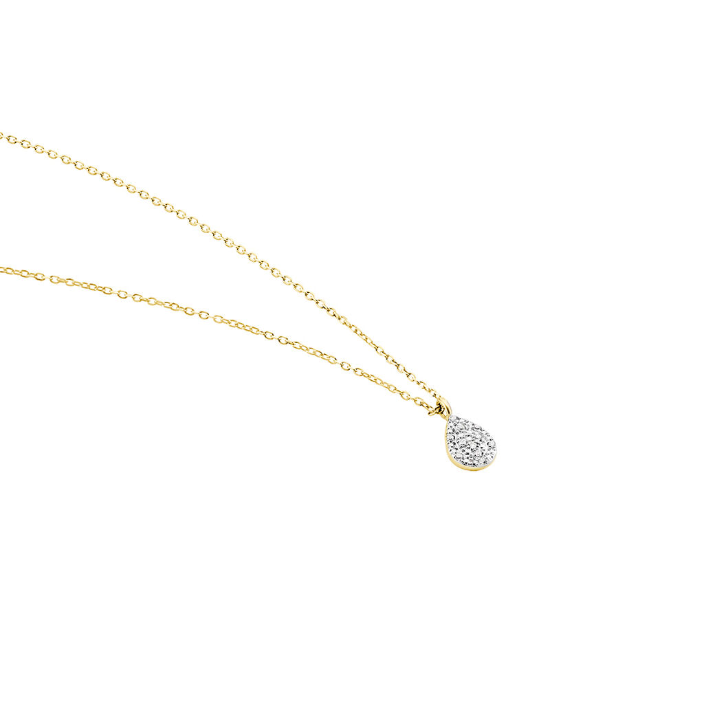 Collier Pear C Or Jaune Diamant