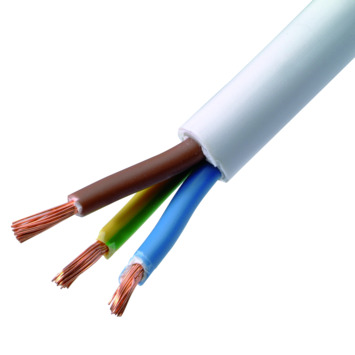 Huishoudsnoer Rond 3 x 1,5 mm²Wit 1 per meter