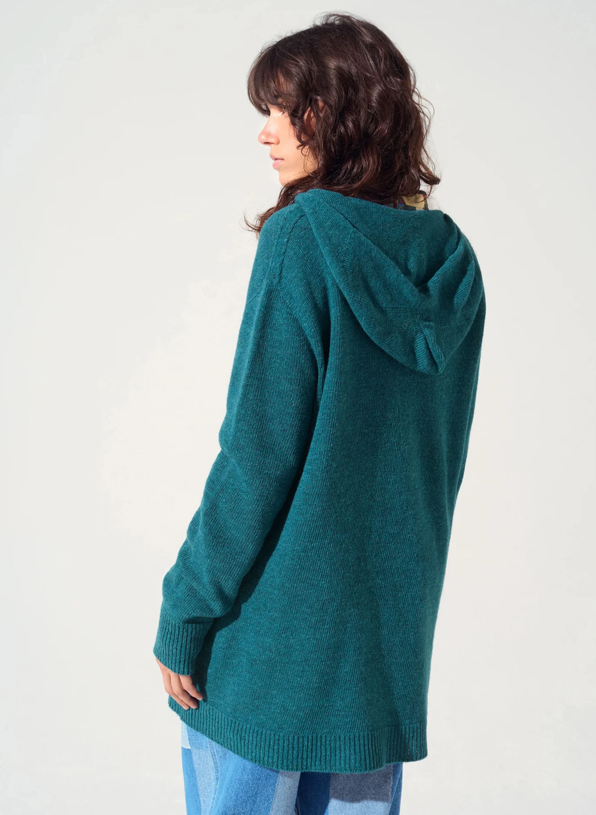 PERHAN - Pull à capuche ample en laine mélangée | Rouge