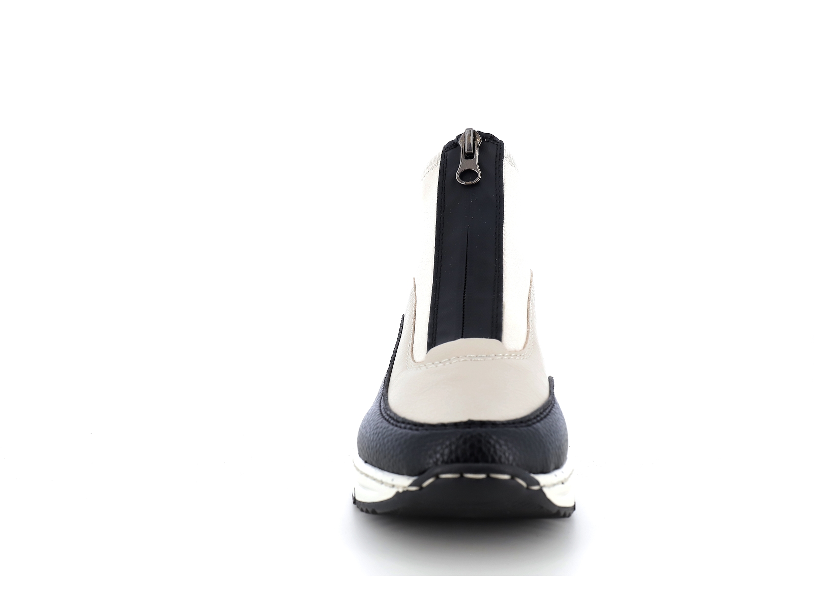 Rieker-N6352 Matières combinées Beige Noir