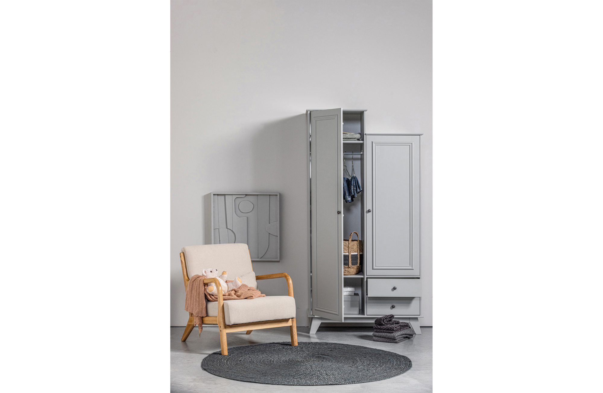 WOOOD fauteuil Mark geweven stof Fauteuil Mark geweven stof - Naturel
