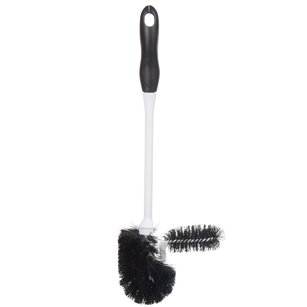 Brosse WC avec brossette intégrée et manche détachable